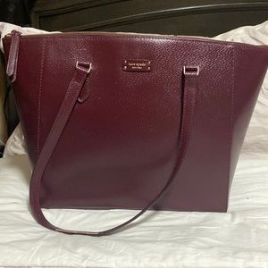 Kate Spade tote bag in deep maroon color